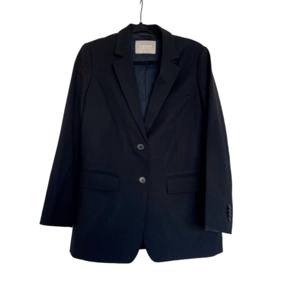 Everlane The Oversized Wool Blazer Two Button Relaxed Fit Black Size 0